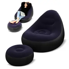 GENERAL - Silla Inflable Portatil Con Reposa Pies + Inflador MU-IN01 Purpura