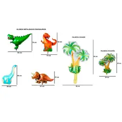 GENERICO - Arco Globos Dinosaurios Decoración Fiesta Bombas Set Kit