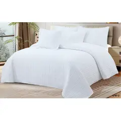 REALTEX - Colcha Real Tex Jacquard Algodón 6797-2 Blanco.