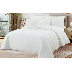 REALTEX - Colcha Real Tex Jacquard Algodón 6797-1 Crema - Doble, King.