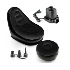 GENERAL - Silla Inflable Portatil Con Reposa Pies + Inflador MU-IN01 Negro