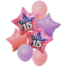 GENERICO - Kit Set Globo 15 Años Fiesta Feliz Cumpleaño Happy Birthday