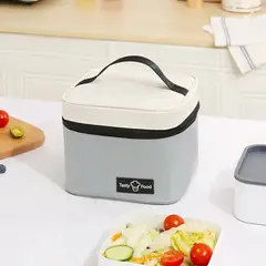 PURABOX - LONCHERA TÉRMICA PORTA COMIDA BOLSA ALMUERZO IMPERMEABLE-GRIS