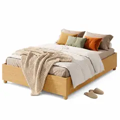 GENERICO - Base Cama Doble Moderna 144x193 Madera Reforzada Soporta 200 Kg