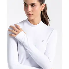 RACKETBALL - Camibuzo Origen Cuello Alto Deportivo, Color Blanco Para Mujer