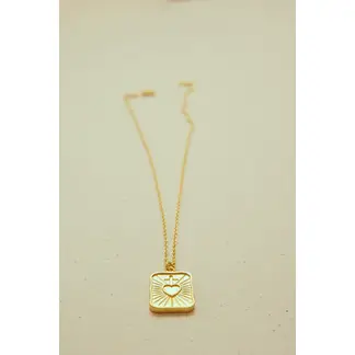 AMORINO JEWELRY - Cadena Dios en bronce con baño de oro de 24 kt de 5 micras