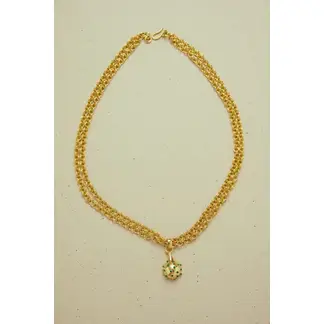 AMORINO JEWELRY - Collar Semilla en bronce con baño de oro de 24 kt de 5 micras