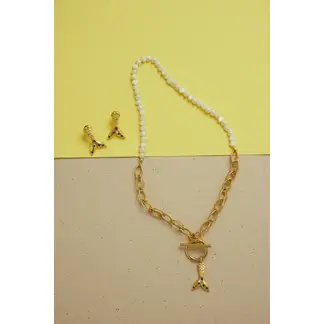 AMORINO JEWELRY - Collar Fusión en bronce con baño de oro de 24 kt de 5 micras