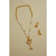 AMORINO JEWELRY - Collar Marea Dulce en bronce con baño de oro de 24 kt de 5 micras