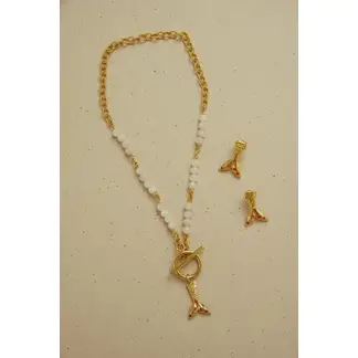 AMORINO JEWELRY - Collar Marea Dulce en bronce con baño de oro de 24 kt de 5 micras