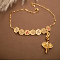 AMORINO JEWELRY - Gargantilla Icons en bronce con baño de oro de 24 kt de 5 micras