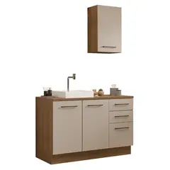 MADESA - Conjunto de Mueble para Baño Agata 1.20m 3 Puertas 3 Cajones