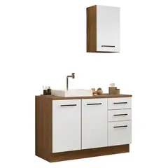 MADESA - Conjunto de Mueble para Baño Agata 1.20m 3 Puertas 3 Cajones