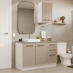 MADESA - Conjunto de Mueble para Baño Agata 1.20m 3 Puertas 3 Cajones