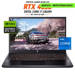 ACER - PORTATIL GAMER NITRO V15 - CORE I7 13620H - RTX 4050 6GB - 16GB RAM - SSD 1TB -15,6 FHD 165HZ