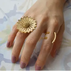 AMORINO JEWELRY - Anillo Girasol Filigrana en Plata ley 925