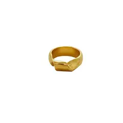 AMORINO JEWELRY - Anillo Wave con Baño de Oro de 24 kt de 5 Micras