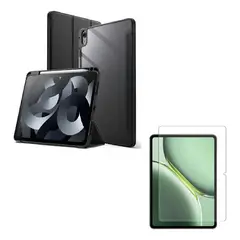 GENERICO - FORRO ESTUCHE SMART CASE CRISTAL PARA SAMSUNG S10S9S8S7 + VIDRIO PARA TABLET NEGRO