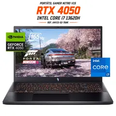 ACER - PORTATIL GAMER NITRO V15 - CORE I7 13620H - RTX 4050 6GB - 24GB RAM - SSD 1TB -15,6 FHD 165HZ