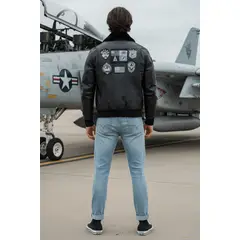 ALMA DE AVIADOR - Chaqueta G1 Piloto Militar con Parches