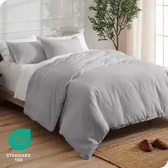 GENERICO - Set Duvet mas Plumon cama Doble Negro Liso Unicolor