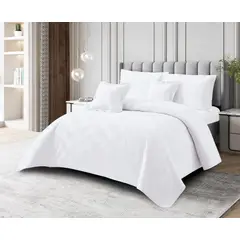 REALTEX - Colcha Real Tex Bordada Unicolor ZigZag Blanco – 8001
