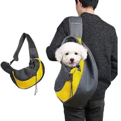 GENERAL - Bolso Transportador Mascotas Perro Gato Portátil Ajustable Amarillo