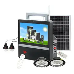 GDLITE - Televisor Portátil Recargable Solar Con Bombillos Gd 8088