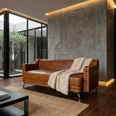 22 GRADOS DECORACION - Sofá Claire 180cm x 85cm Cuero natural