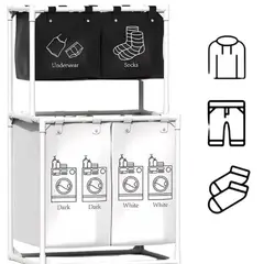 GENERICO - Cesta de Ropa Sucia 4 Compartimientos