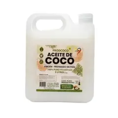 PRODCOCO - Aceite de Coco Virgen Prensado en Frío 3 Litros Microfiltrado 100% Puro