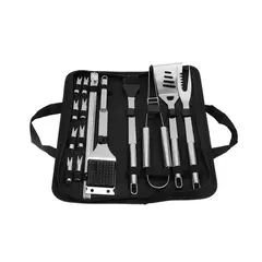 GENERICO - Kit Asado Bbq Utensilios Cocina Acero