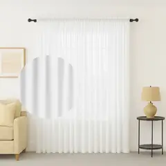 GENERICO - Cortina En Velo Muselina 280cm Ancho X 240cm Alto Blanco Entero