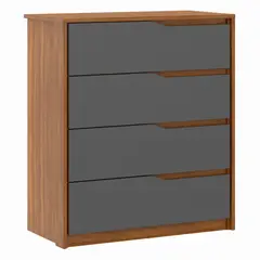 MULTIMUEBLES - COMODA ATRIA 4 CAJONES ALMENDRA GRAFITO