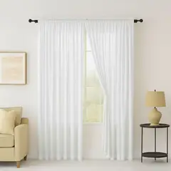 GENERICO - Cortina En Velo Muselina 280cm Ancho X 240cm Alto Blanco Dividido