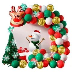 GENERICO - Arco Decoracion Globos Navidad Reno Blanco Nieve Dorado Ya