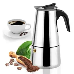 GENERICO - Cafetera Italiana Espresso 9 Tazas Acero Inoxidable Moka Greca Para Estufa Hogar y Camping