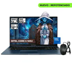 ASUS - PORTATIL INTEL CORE 5-120U 12GB RAM 512GB SSD 15 FHD + MOUSE ORIGINAL