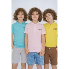 BALLESTA KIDS - Pack x3 Camisetas Polo para Niño Seda Fría Colores Surtidos