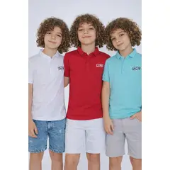 BALLESTA KIDS - Pack x3 Camisetas Polo para Niño Seda Fría Colores Surtidos
