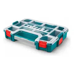 TOTAL TOOLS - Caja Organizadora 15 Total Plástica Apilable Turquesa