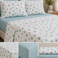 KARYTEX - Juego De Sábanas Agua Geo Microfibra Soft Premium Diseño Moderno