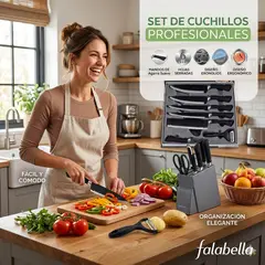 GENERICO - Set De Cuchillos Sierra Cocina x6 Piezas Acero Inoxidable