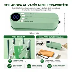 MILOPTS - Mini Sellador Al Vacío Portátil 3 En 1 Recargable Inalámbric