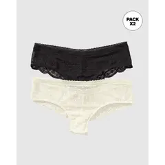 LEONISA - Paquete x2 Panties Cacheteros - Encaje y Tul 12884X2