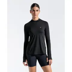 RACKETBALL - Camibuzo Origen Cuello Alto Deportivo, Color Negro Para Mujer