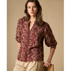 ESPRIT - Camisa para Dama cuello en V cómoda y versátil