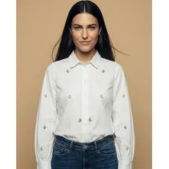 ESPRIT - Camisa para Dama Estampada cómoda y versátil Casual