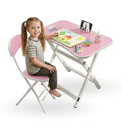 GENERICO - Mesa Escritorio Plegable Pupitre Niños Multifuncional+silla