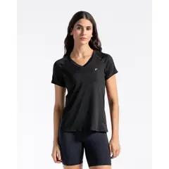 RACKETBALL - Camiseta Deportiva Origen Manga Corta, Color Negro Para Mujer